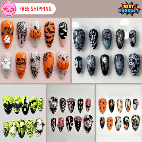 10pcs halloween press nails - press, on